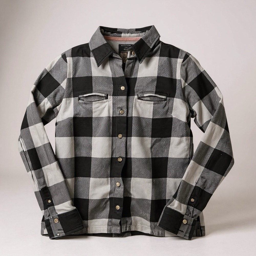 Gramicci Women Size Medium 100% Cotton Plaid Collared Montana Shirt Long Sleeve